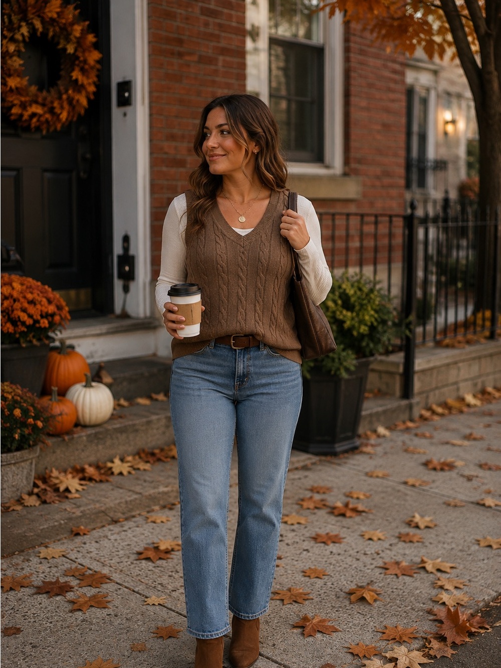 Karen Scott 100% Cotton Tan Vest
